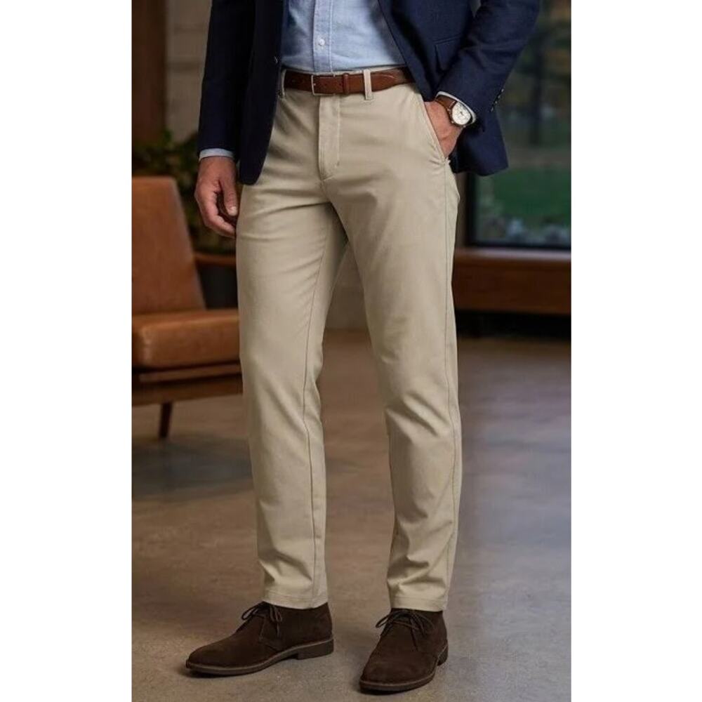 32 Degrees Cool Beige Stretch Performance Tech Chino Pants 34x34